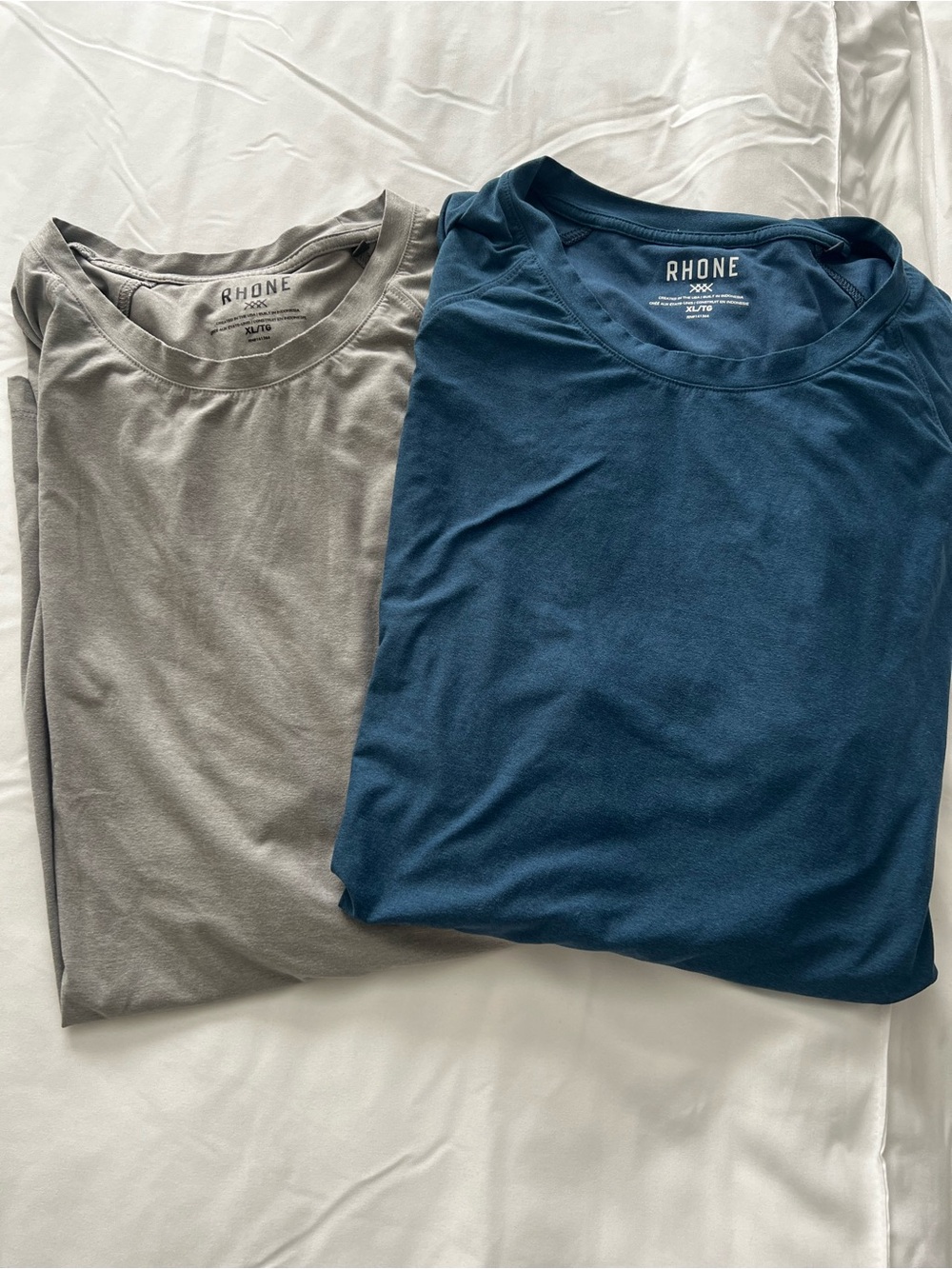 RHONE Short Sleeve Crew Neck Tees in Blue and Gray